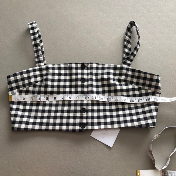 L’Academie Black White Checker Cropped Top XL NWT Coastal Cowgirl - Picture 7 of 11